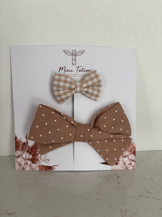 Brunette - Duo de Boucles 🎀 Mini Totem *Neuf