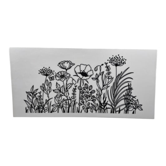 Collant DTF - Fleurs B&W - MoonlyAquarius